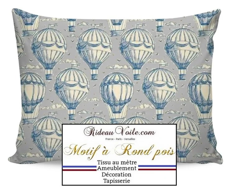 Tissu ameublement motif montgolfières ballon ameublement mètre rideau