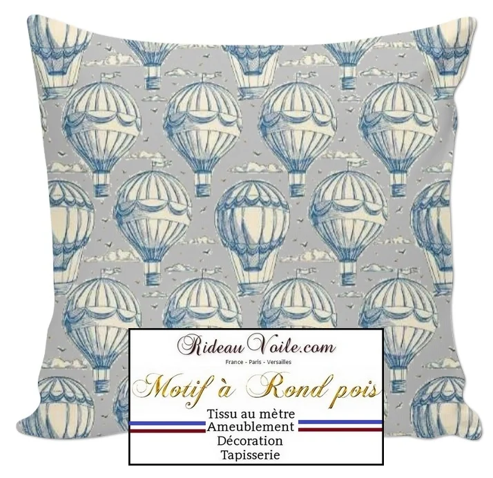 Tissu ameublement motif montgolfières ballon ameublement mètre rideau