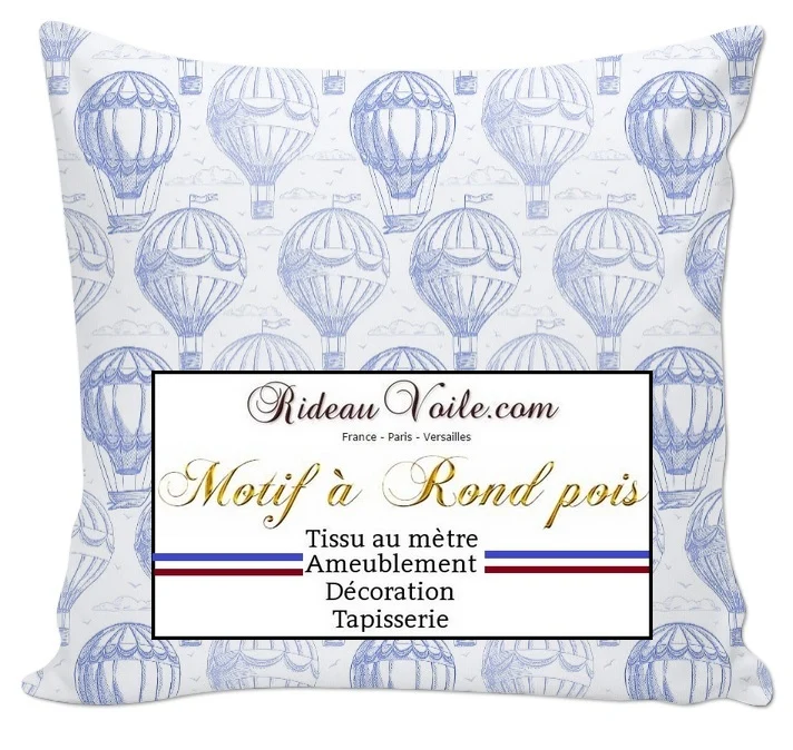 Tissu ameublement mètre motif rond envol mongolfière mètre rideau couette tapisserie