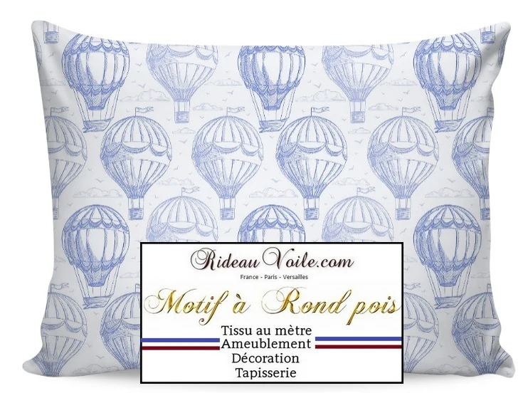 Tissu ameublement mètre motif rond envol mongolfière mètre rideau couette tapisserie