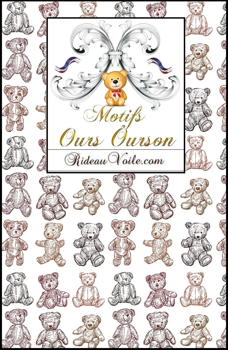 Univers textile bébé chambre enfant tissu ameublement mètre motif animal ours Teddy