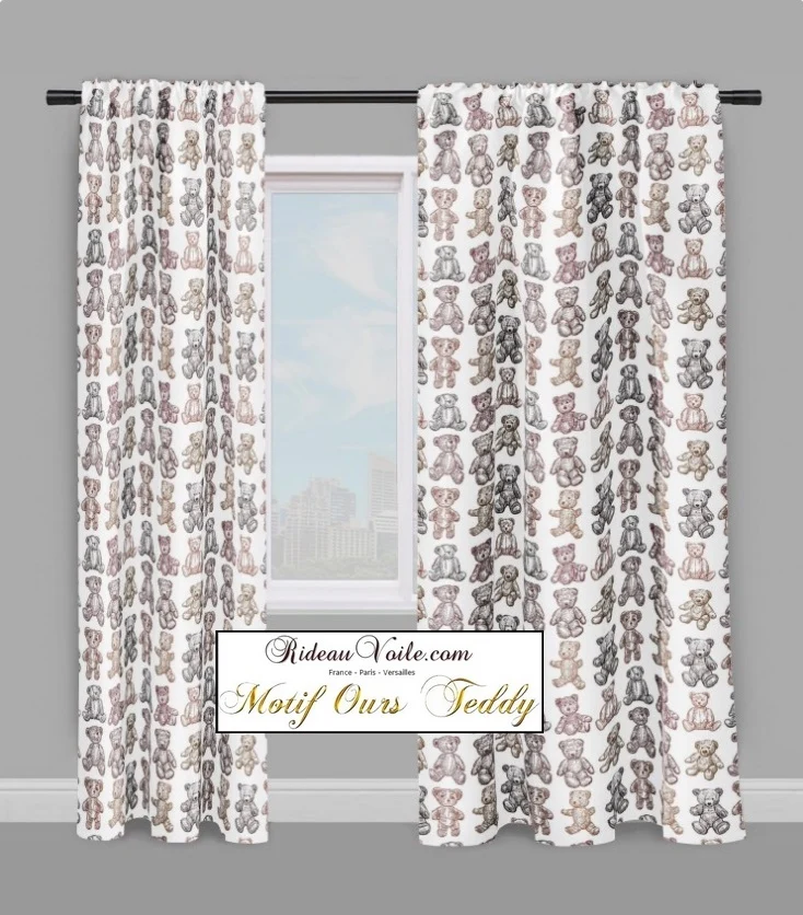 Univers textile bébé chambre enfant tissu ameublement mètre motif animal ours Teddy