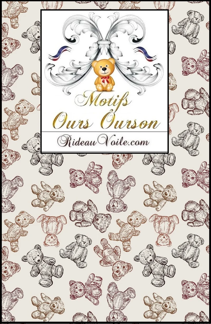 Déco bébé créateur chambre enfant tissu ameublement mètre motif ourson Teddy
