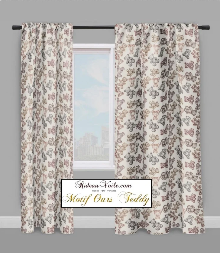 Déco bébé créateur chambre enfant tissu ameublement mètre motif ourson Teddy