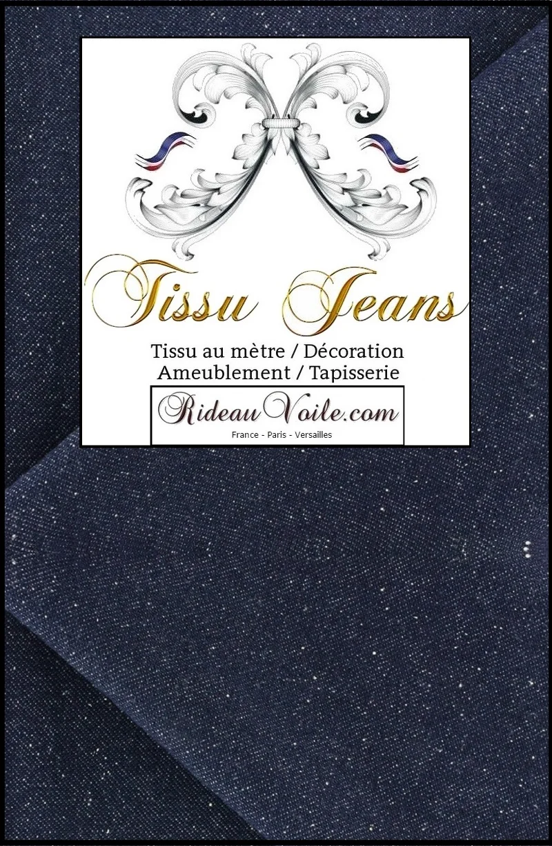 Boutique Jeans Bleu au mètre Tissu Français habillement ameublement rideau tapisserie