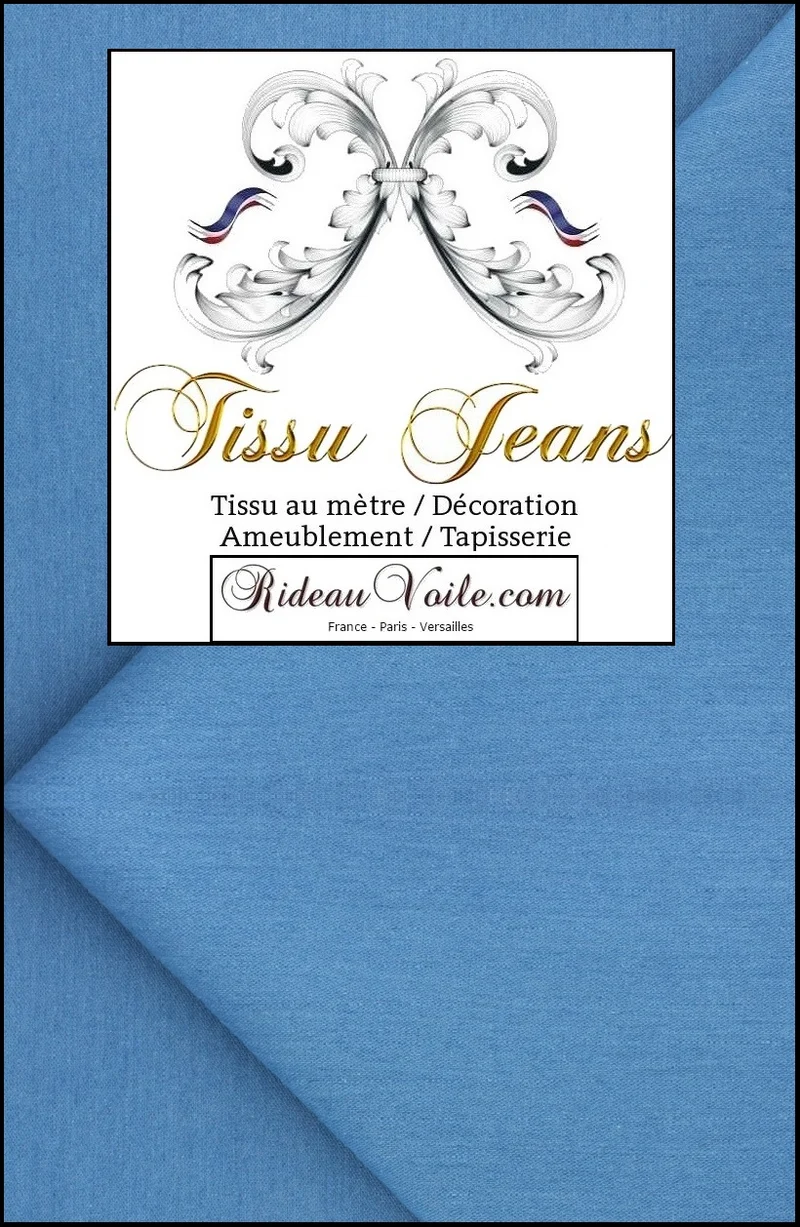 Boutique Tissu jeans Bleu clair au mètre Tissu habillement ameublement rideau