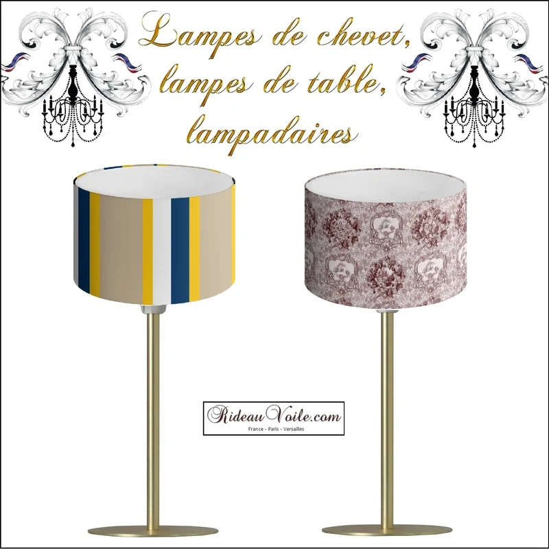 Pied de lampe élégant métal acier brossé lampadaire luminaire abat-jour à poser