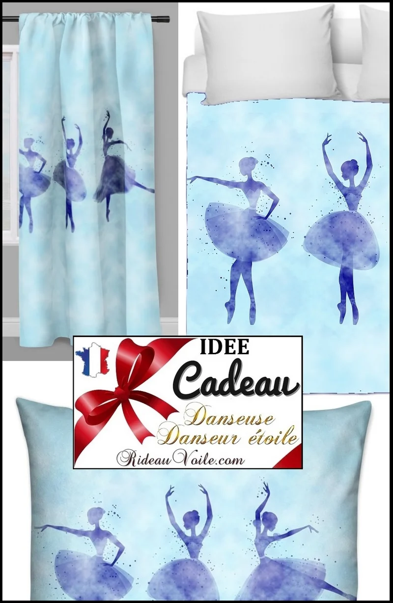 Tissu au mètre rideau voilage Motif danseuse étoile ballerine French fabrics child room