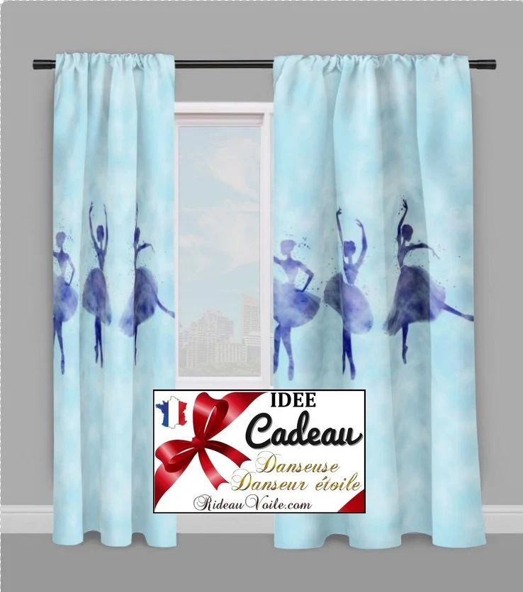 Tissu au mètre rideau voilage Motif danseuse étoile ballerine French fabrics child room