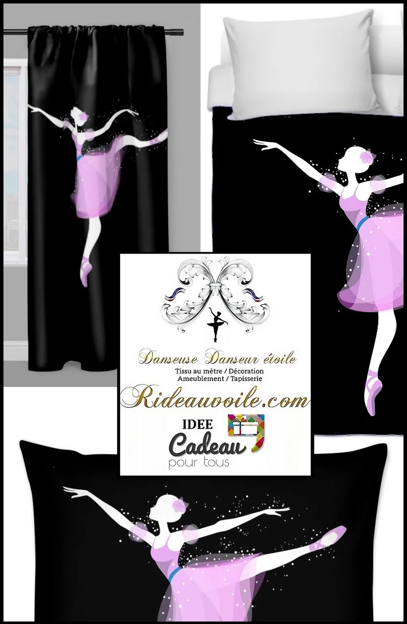Tissu mètre déco motif imprimé Danseuse ballerine Tende balletto ballerino tessuti