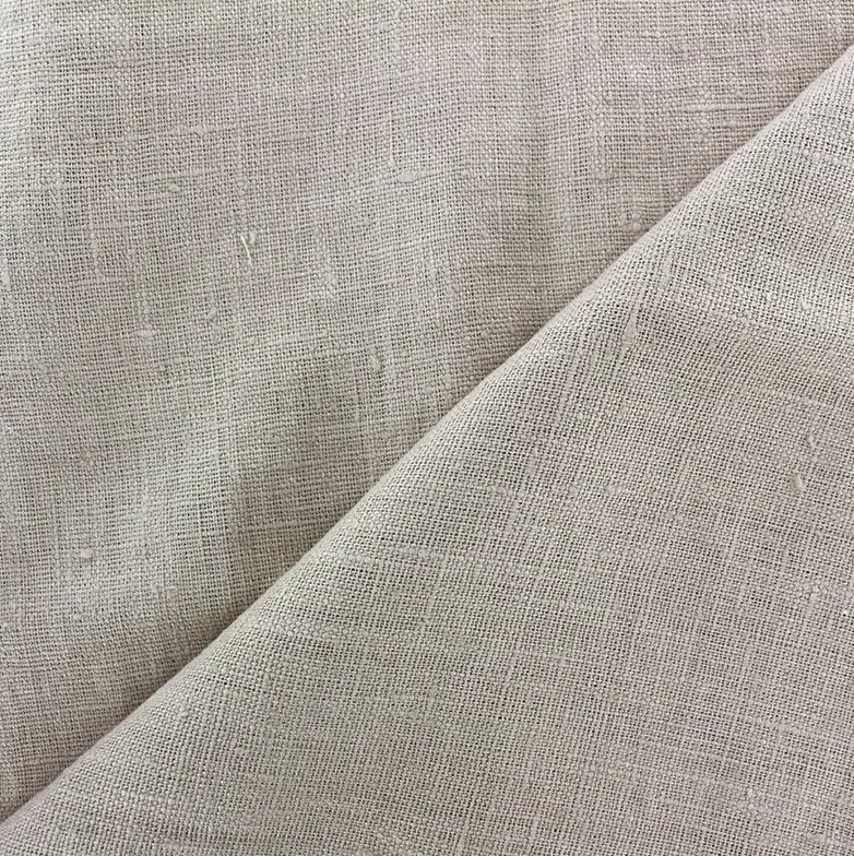 Boutique Toile tissu Lin 100% BEIGE ameublement au mètre rideau prêt à poser