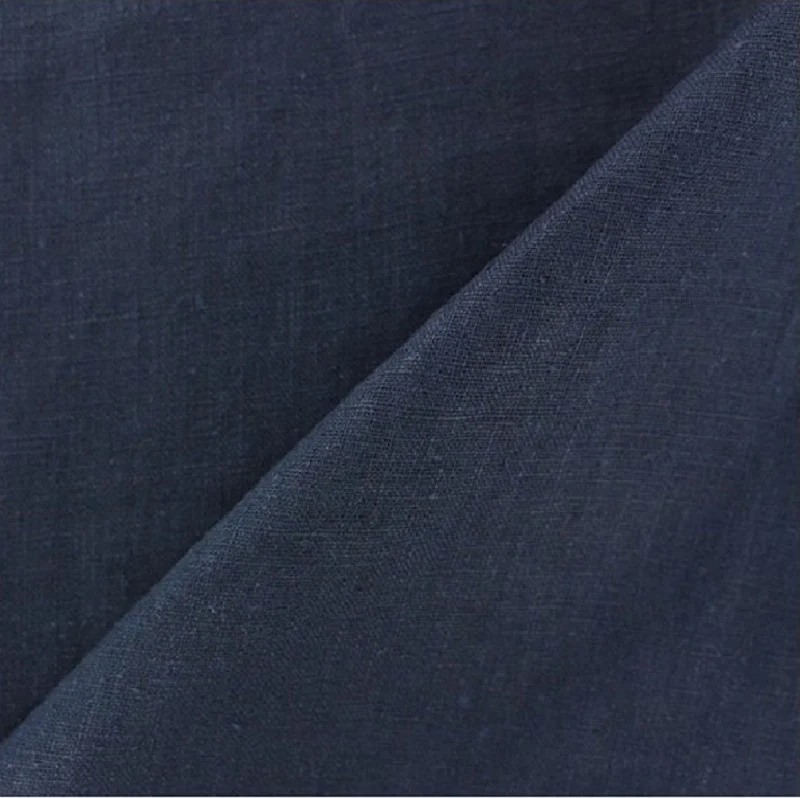 Boutique Toile de Lin 100% tissu Bleu marine ameublement mètre rideau prêt à poser