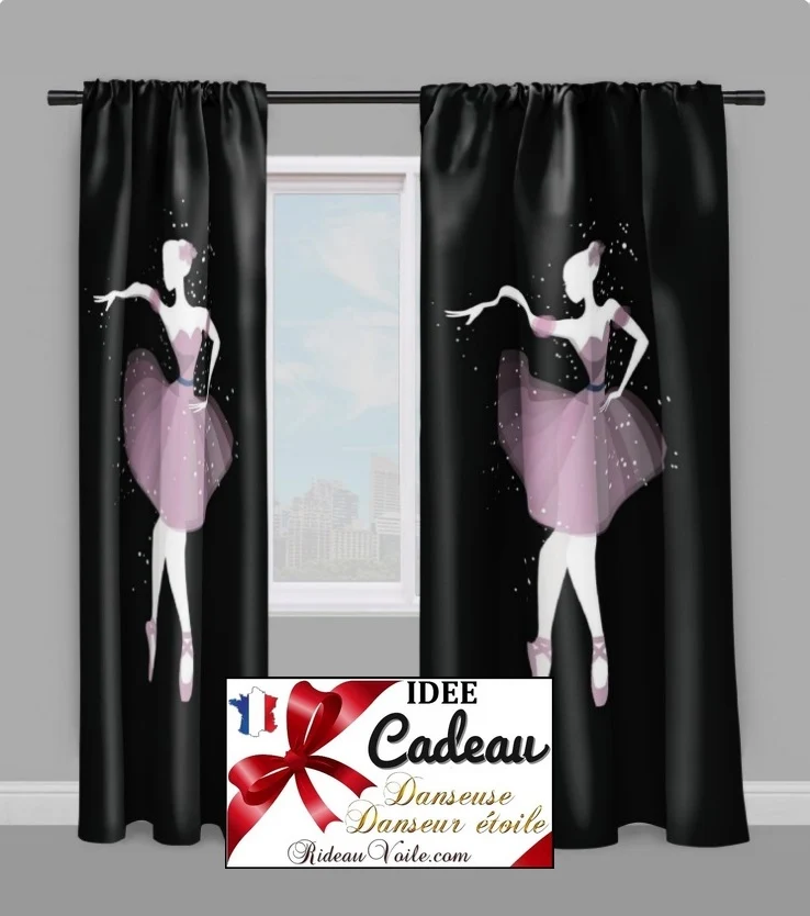 Tissu mètre rideau motif Danseuse ballerine étoile Dancing silhouette classic Fabric