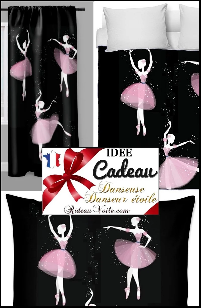 Tissu mètre voilage rideau occultant ignifugé motif Danseuse ballerine classique étoile