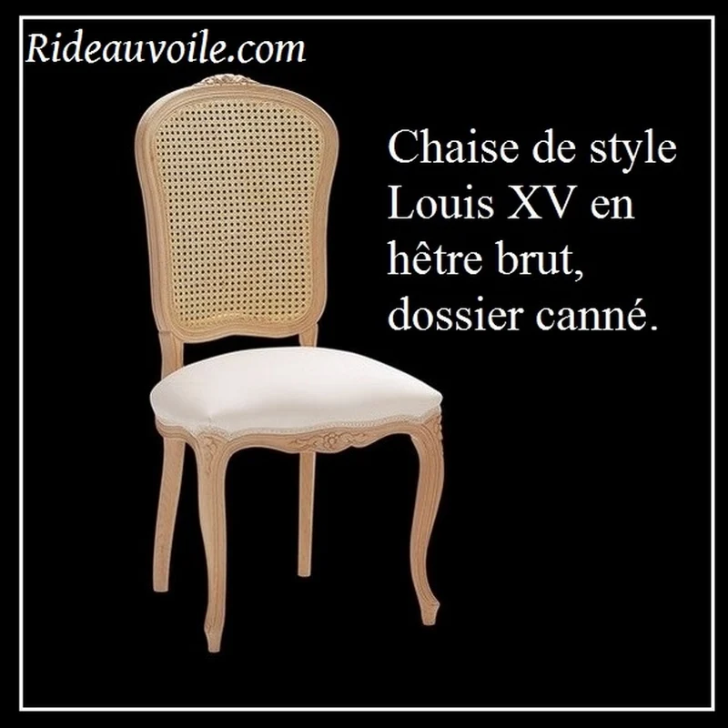 Chaise style Louis XV hêtre brut Dos canné French Louis XV Style Armchairs decorating