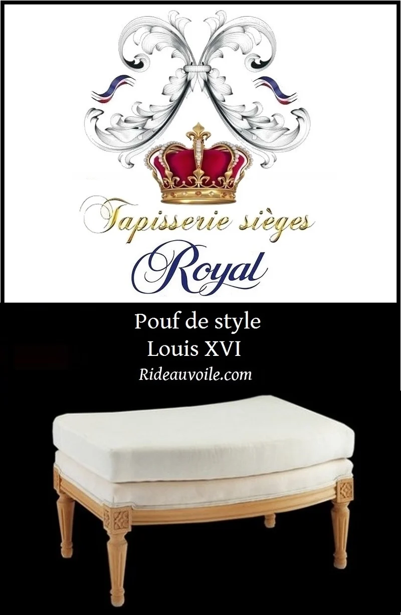 Siège Pouf de style Louis XVI hêtre brut French Louis XVI Style Canape Sofa Settee