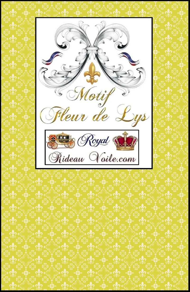 Tissu ignifugé ameublement mètre motif Fleur de Lys occultant Empire tapisserie siège