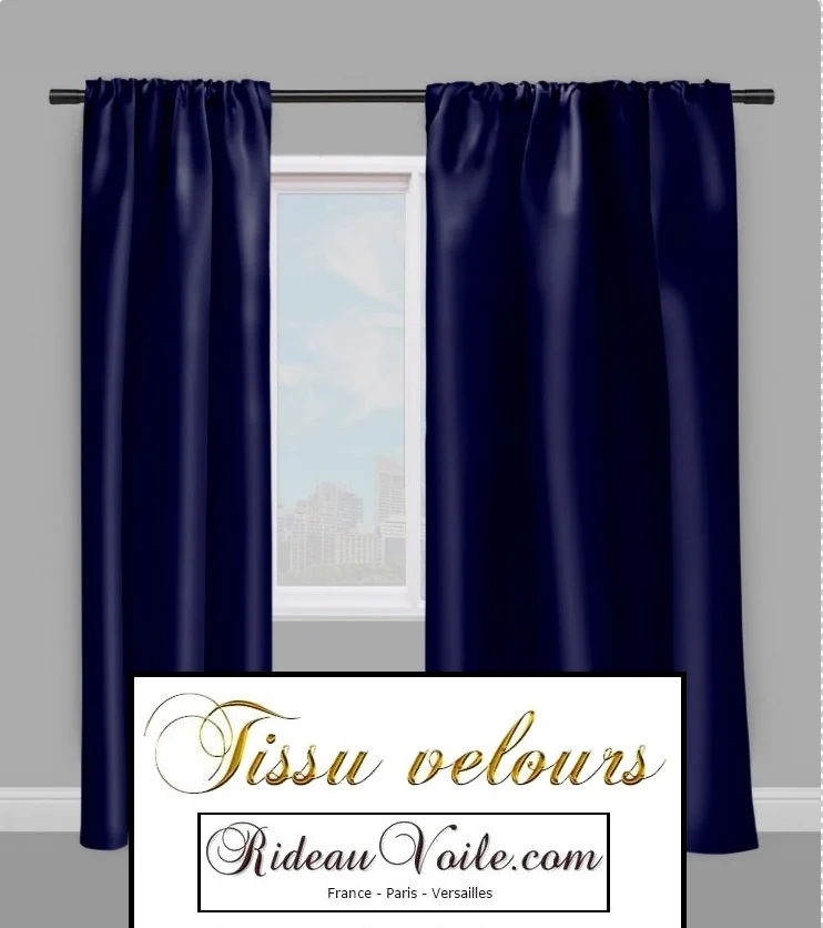 Tissu ameublement velours bleu au mètre décoration rideau coussin tapisserie siège