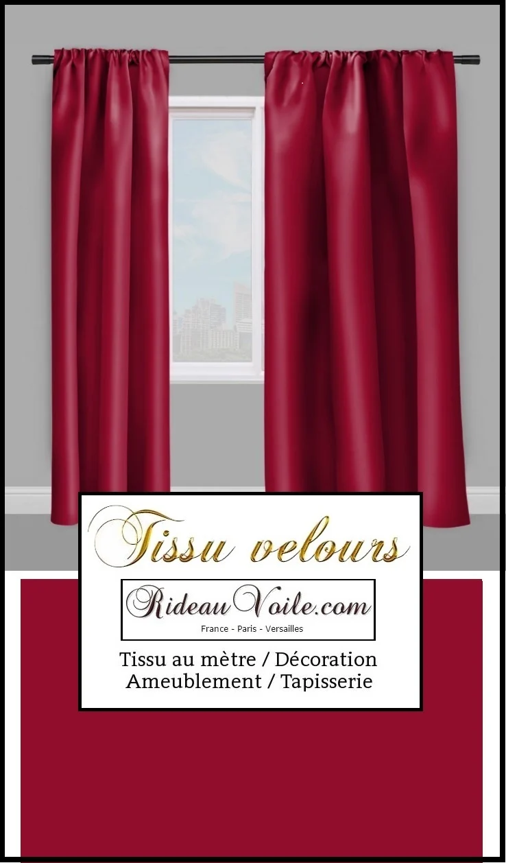 Tissu haut gamme éditeur textile velours rouge mètre ameublement rideau canapé