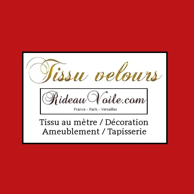 Boutique Paris tissu velours rouge mètre décoration ameublement rideau coussin