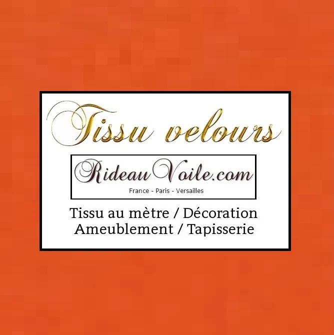 Tissus velours au mètre décoratrice ameublement rideau coussin orange paprika
