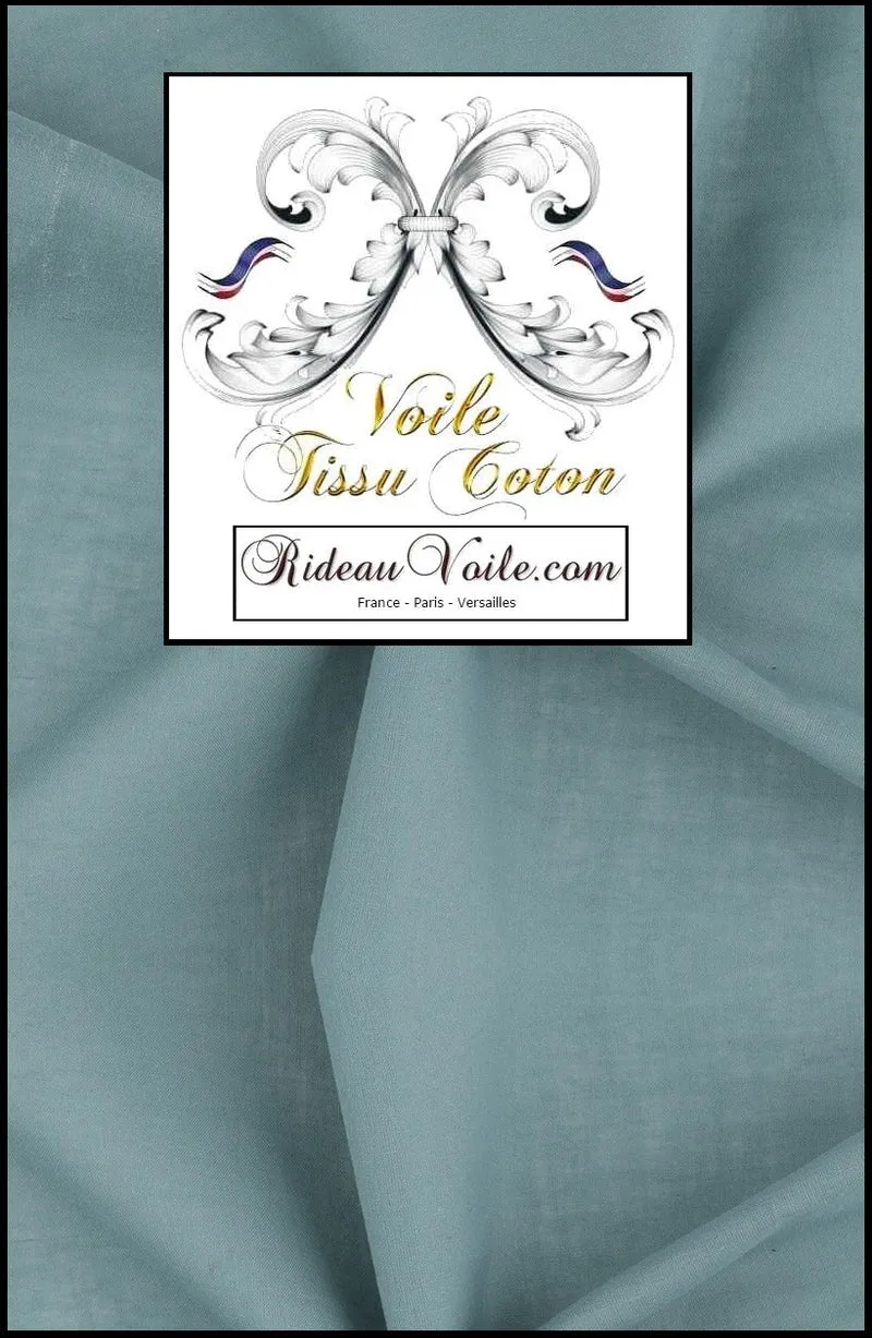 Voilage tissu ameublement rideau voile de coton bleu Transparent