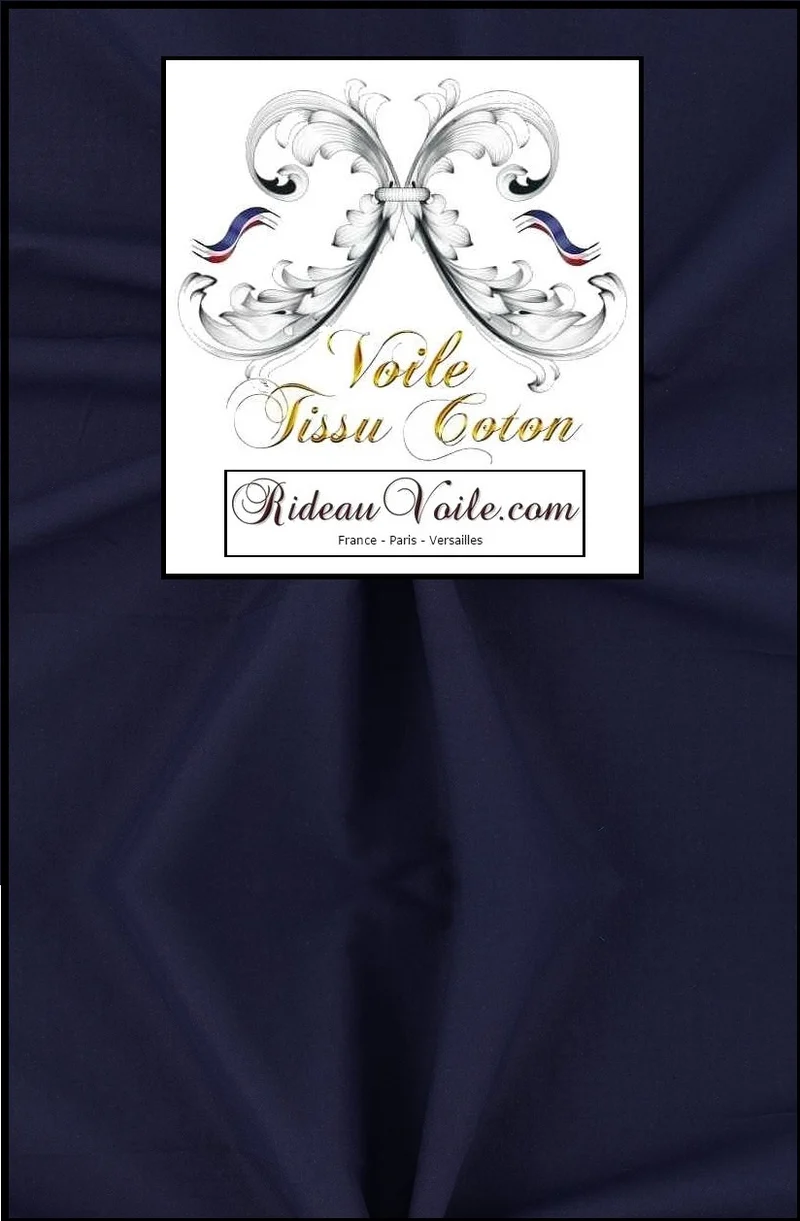 Confection voilage bleu transparent tissu ameublement rideau léger
