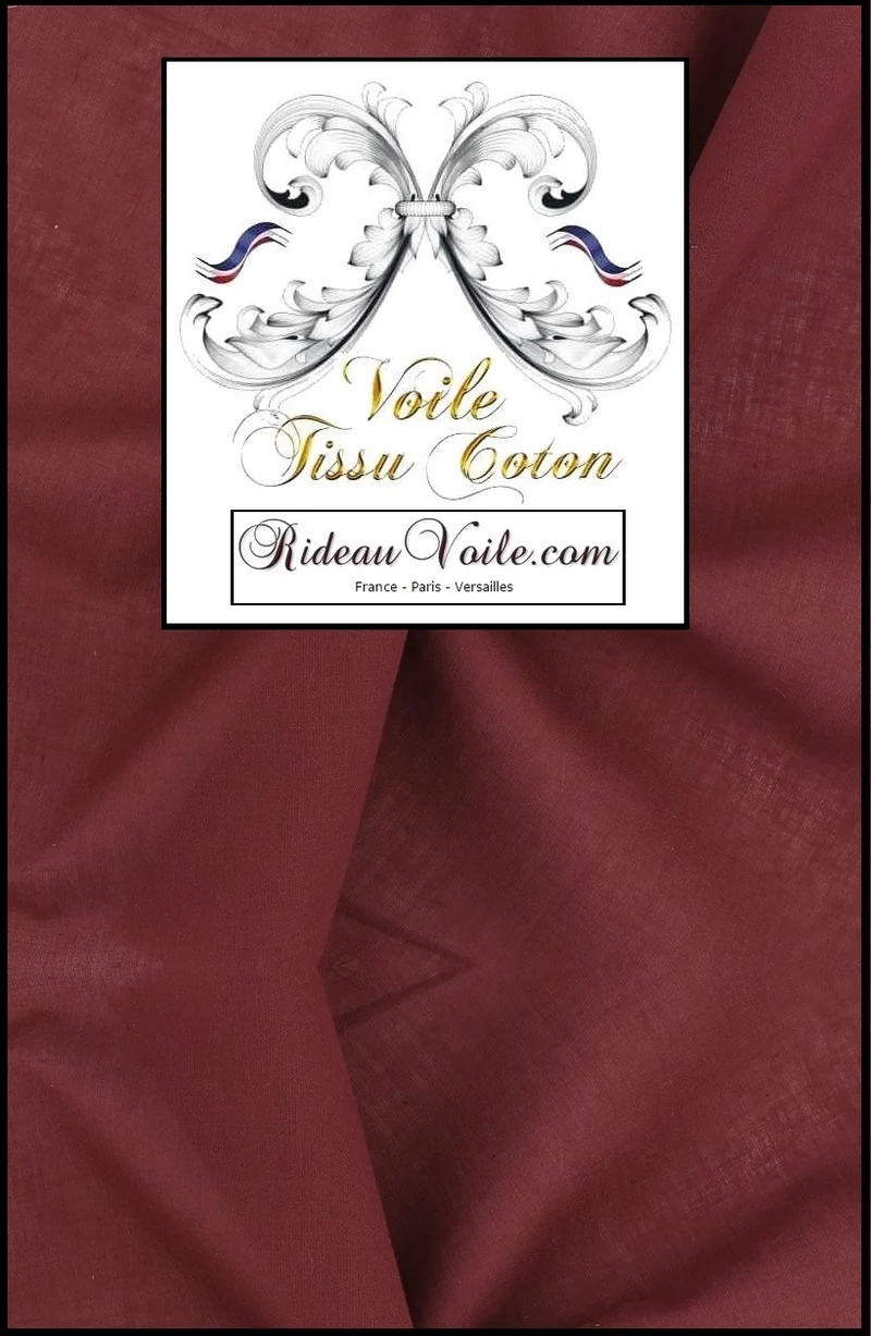 Confection VOILAGE ameublement rideau voile de coton uni marron Transparent