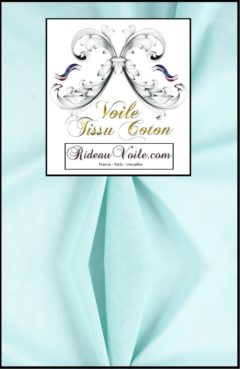 Confection Voilage tissu rideau voile de coton Transparent vert menthe