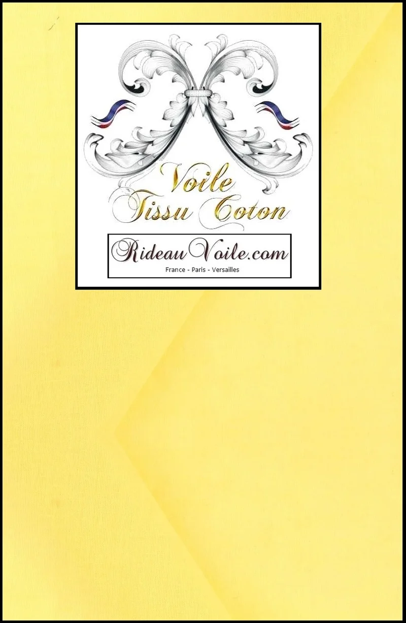 Boutique Voilage tissu rideau voile de coton uni Transparent souple jaune
