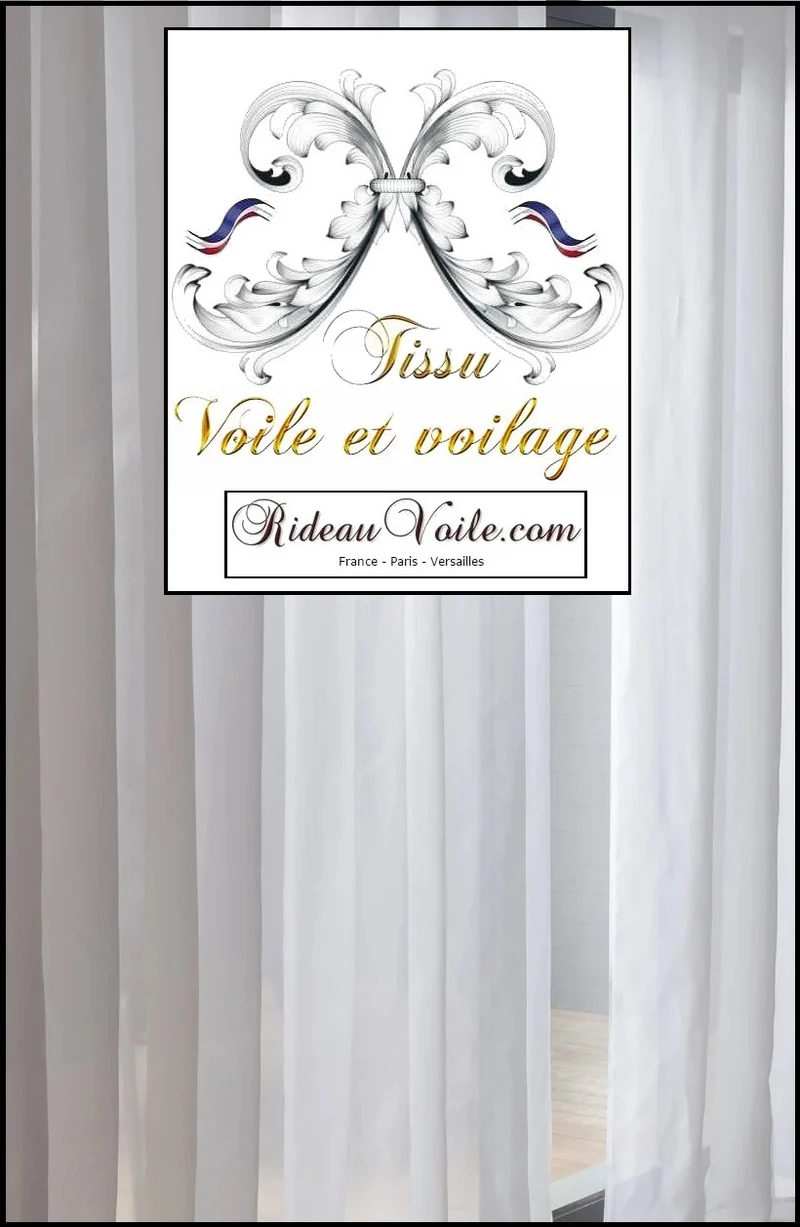 Voilage tissu voile de coton uni Transparent, Très souple, Doux blanc