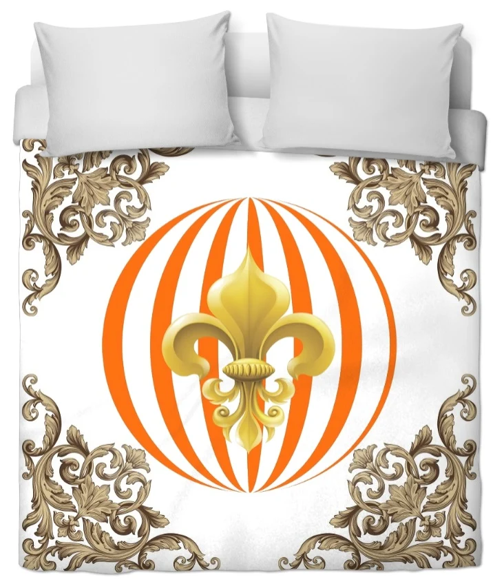 Motif pois rond rideau voilage couette style Empire tissu au mètre fleur de lys