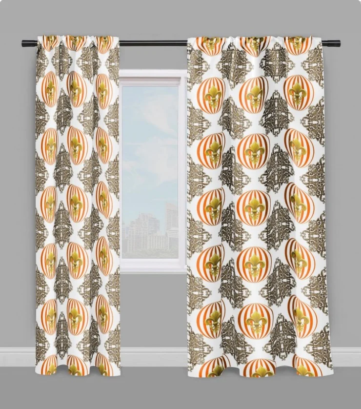 Motif pois rond rideau voilage couette style Empire tissu au mètre fleur de lys