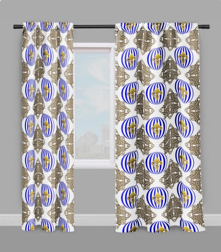 Décoration tissu style Empire au mètre fleur de lys Or rideau voilage tapisserie