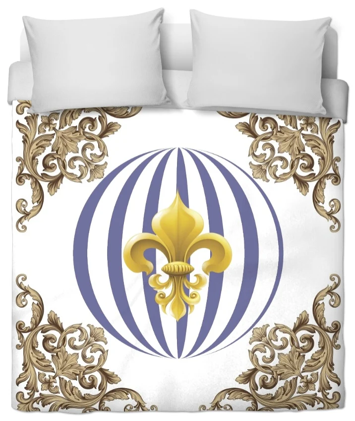 Tissus ameublement style Empire au mètre fleur de lys décoration tapisserie voilage