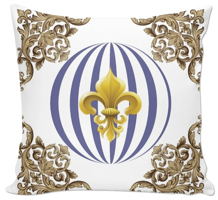 Tissus ameublement style Empire au mètre fleur de lys décoration tapisserie voilage