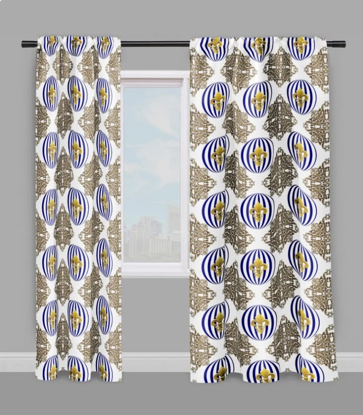 Tissus ameublement motifs pois rond Baroque Empire au mètre fleur de lys rideau