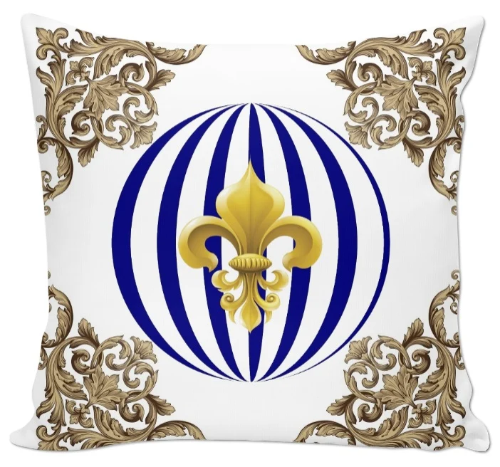 Beaux tissus ameublement style Empire au mètre motif fleur de lys Or French fabrics