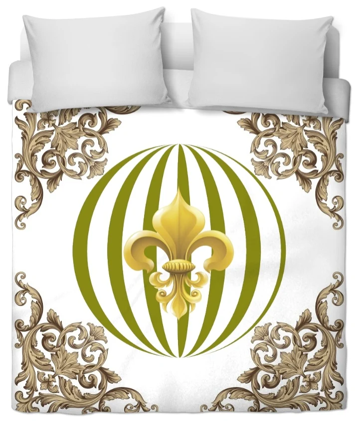 Boutique tissu ameublement motif pois rond Baroque Empire a mètre fleur de lys
