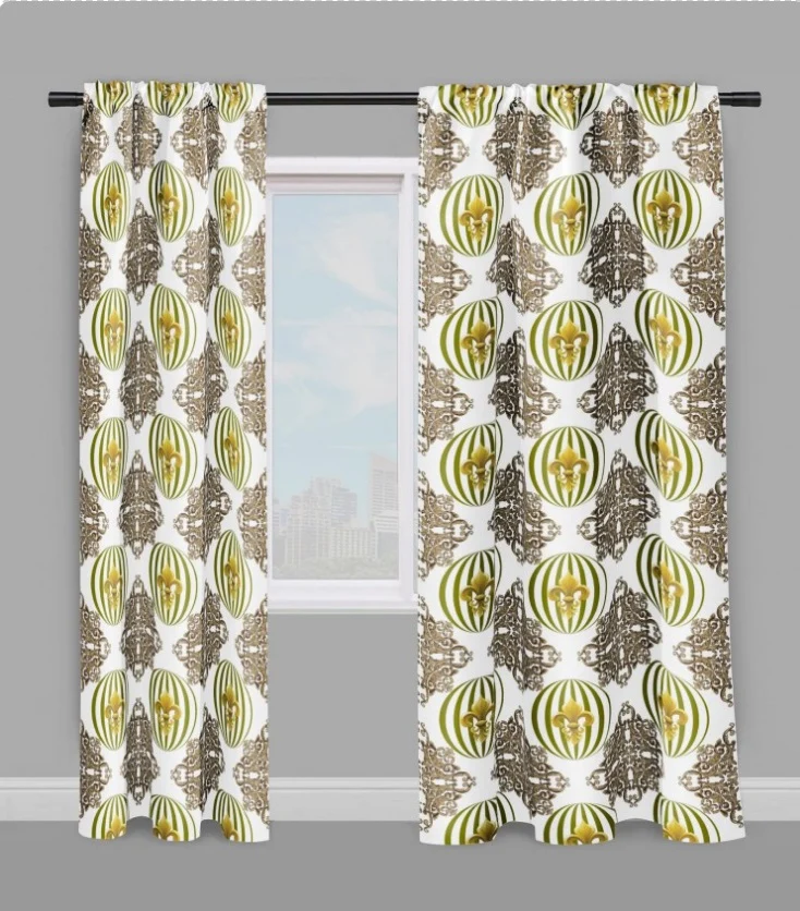 Boutique tissu ameublement motif pois rond Baroque Empire a mètre fleur de lys