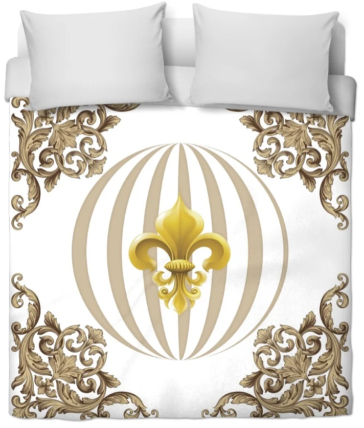 Tissu rayé beige motif pois rond fleur de lys Or Empire mètre rideau couette voilage