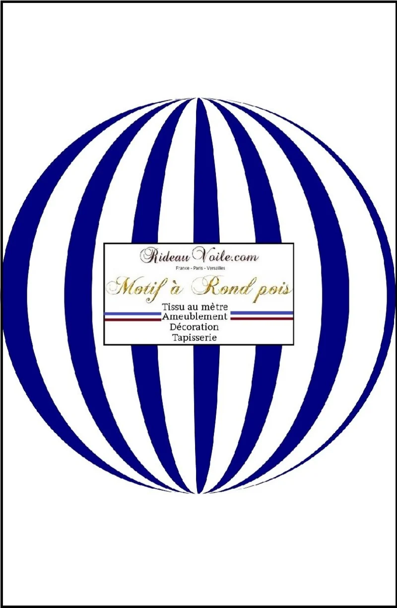 Tissu ameublement contemporain motif pois rond bleu mètre voilage prêt à poser