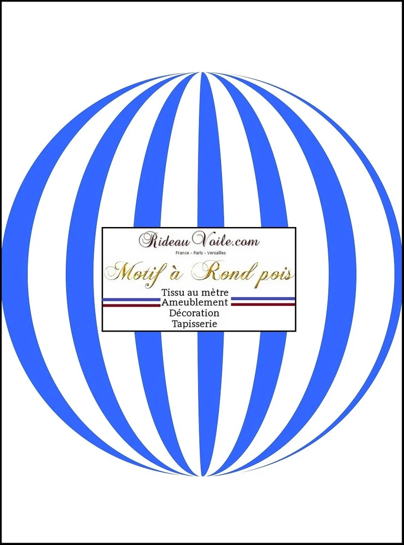 Tissu rayé moderne géométrique motif pois rond bleu au mètre rideau sur mesure