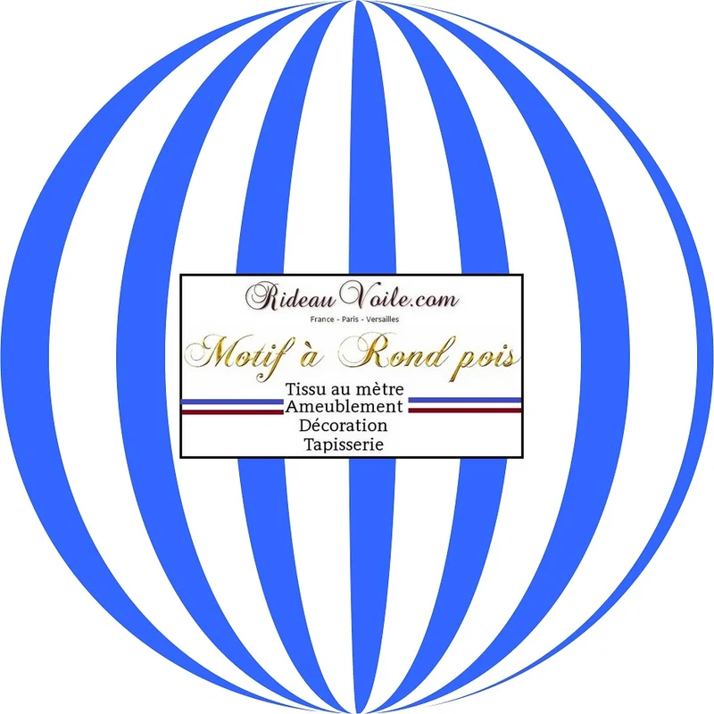 Tissu rayé moderne géométrique motif pois rond bleu au mètre rideau sur mesure
