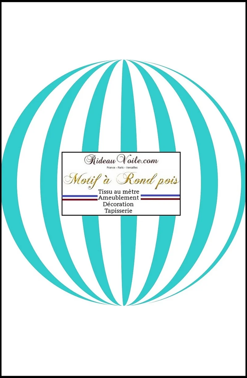 Tissu ameublement motif imprimé pois rond vert turquoise au mètre rideau sur mesure