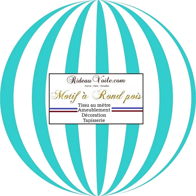 Tissu ameublement motif imprimé pois rond vert turquoise au mètre rideau sur mesure