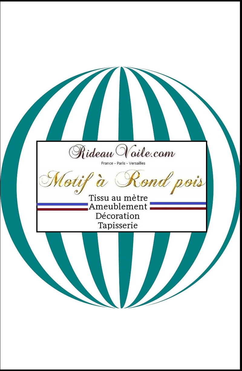 Tissu déco tapisserie motif imprimé pois rond vert au mètre rideau voilage sur mesure
