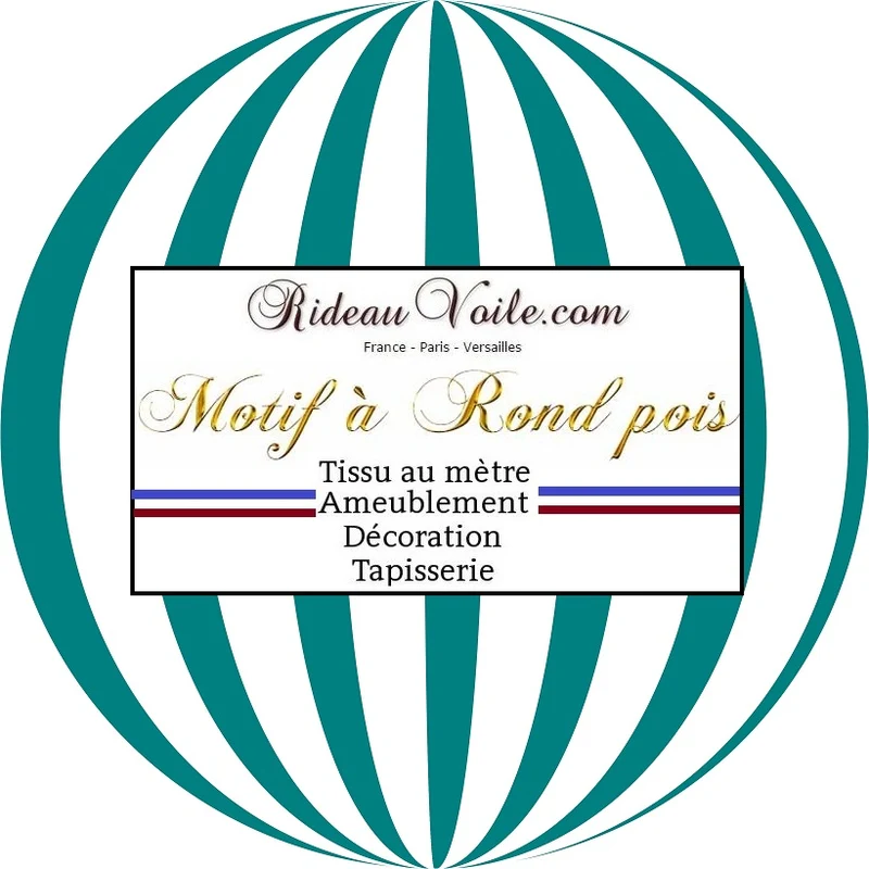 Tissu déco tapisserie motif imprimé pois rond vert au mètre rideau voilage sur mesure