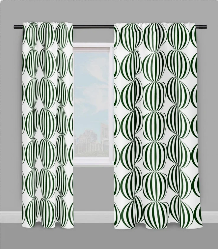 Tissu motif à pois rond vert foncé au mètre rideau décoration