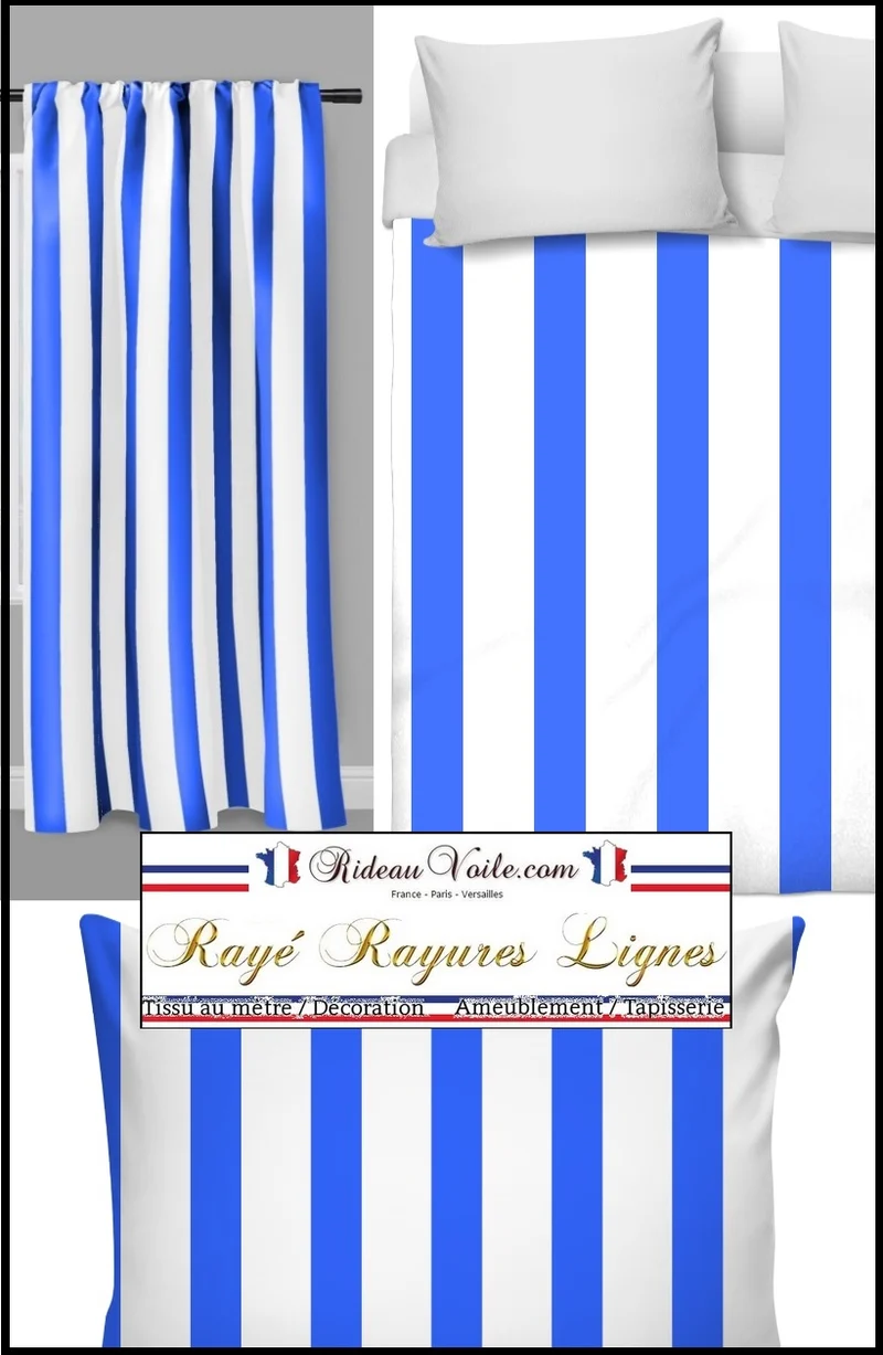 Tissus Français Rayés en Ligne ameublement tapisserie au mètre rideau couette voilage
